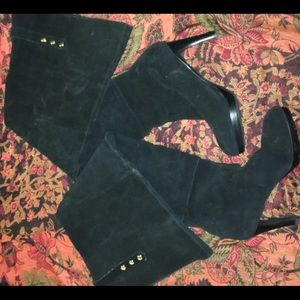 Kelsi Dagger Black Over the Knee Boots